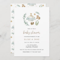 Gender Neutral Vintage Toys Baby Shower Invitation