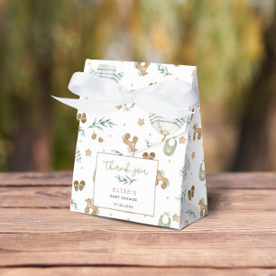Gender Neutral Vintage Toys Baby Shower Thank You  Favor Boxes