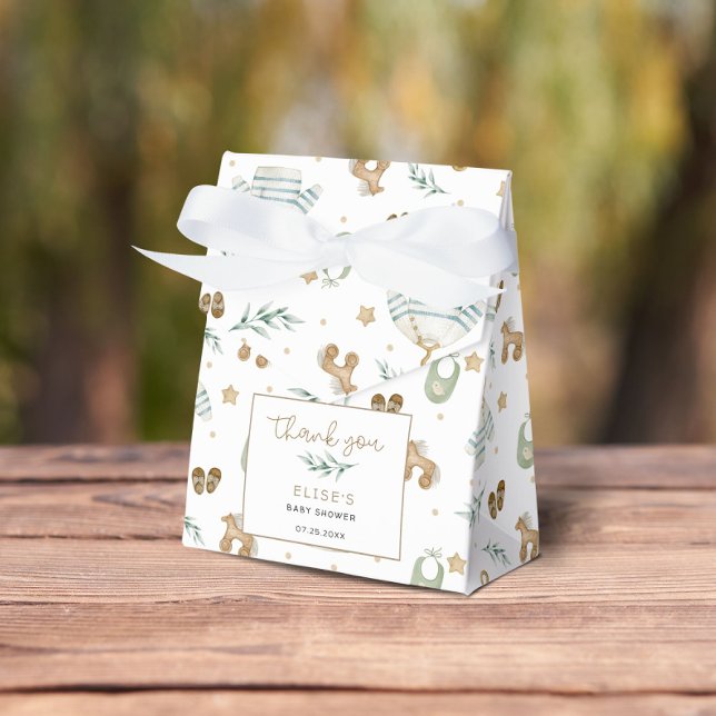 Gender Neutral Vintage Toys Baby Shower Thank You  Favor Boxes (Creator Uploaded)