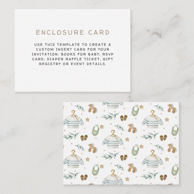 Gender Neutral Vintage Toys  Enclosure Card (Front/Back)