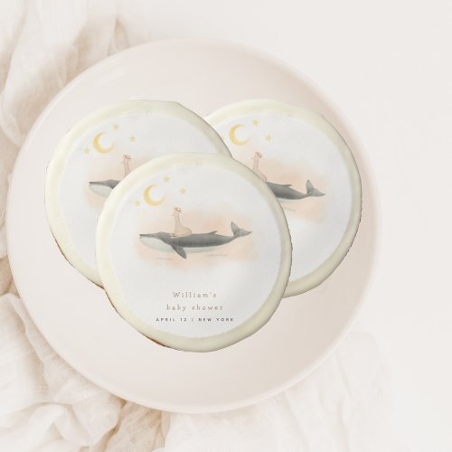 Gender Neutral Vintage Whale  Duck Baby Shower Sugar Cookie