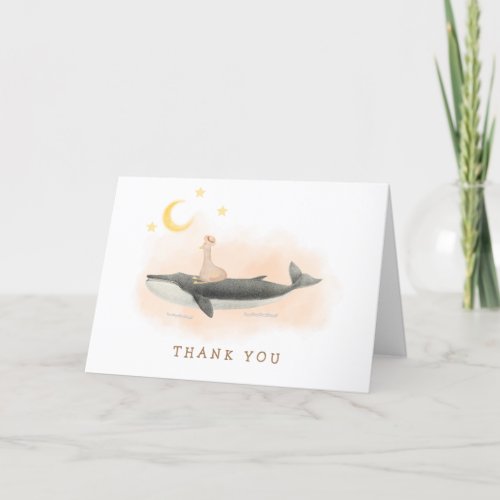 Gender Neutral Vintage Whale  Duck Baby Shower Thank You Card