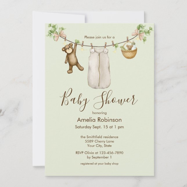 Gender Neutral Watercolor Boho Baby Shower  Invitation (Front)