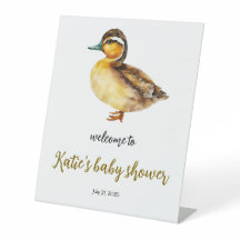 Gender Neutral Watercolor Duck Baby Shower sign