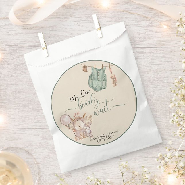 Gender Neutral We Can Bearly Wait Baby Shower Favor Bag (Creator Uploaded)