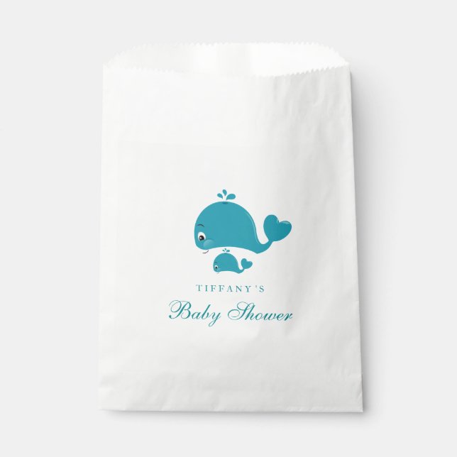 Gender-Neutral Whale Boy Baby Shower Favor Bag (Front)