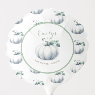 Gender Neutral White Pumpkin Baby Shower Balloon