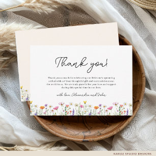 Gender-Neutral Wildflower Boho Baby Shower Note Card