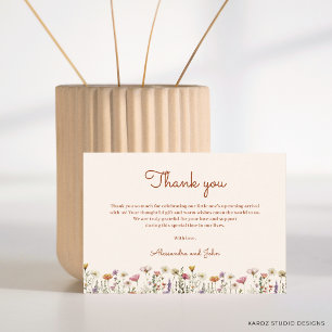 Gender-Neutral Wildflower Boho Baby Shower Note Card