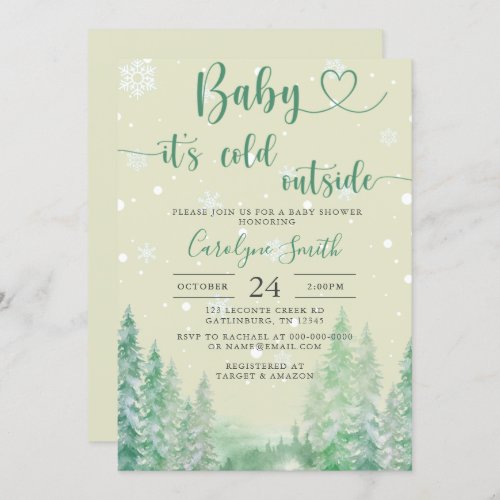 Gender Neutral Winter Baby Shower invitation