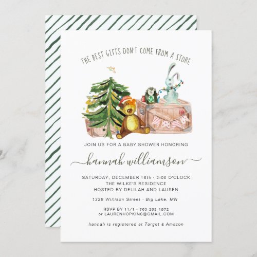 Gender Neutral  Winter Christmas Baby Shower Invitation