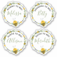 Gender Neutral Wreath Bee Baby Shower Sticker Set