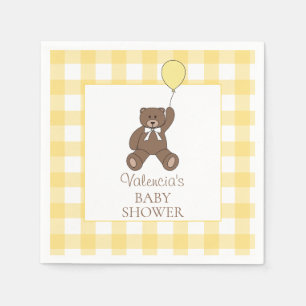 Gender Neutral Yellow Teddy Bear Baby Shower Napkins