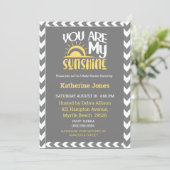 Gender Neutral  You Are My Sunshine Baby Shower  Invitation (Standing Front)