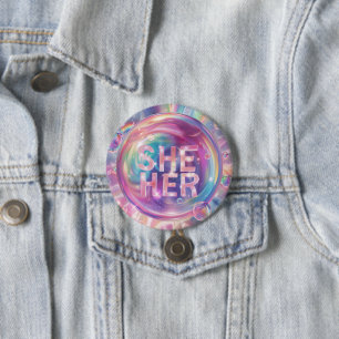 Gender Pronouns She/Her Digital Art Button
