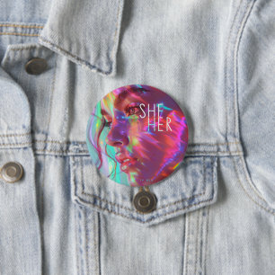 Gender Pronouns She/Her Digital Art Button
