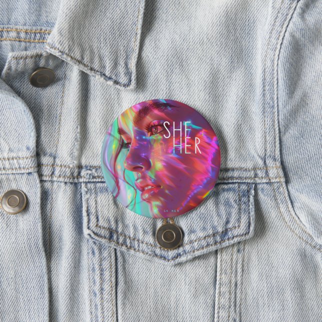 Gender Pronouns She/Her Digital Art Button (In Situ)