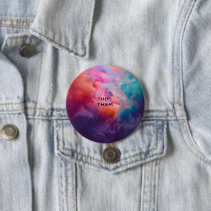Gender Pronouns They Them Digital Art Button