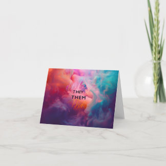 Gender Pronouns They/Them Digital Art Holiday Card