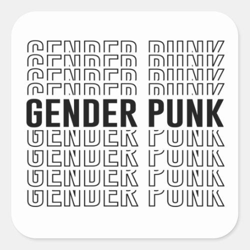 Gender Punk Pattern Square Sticker