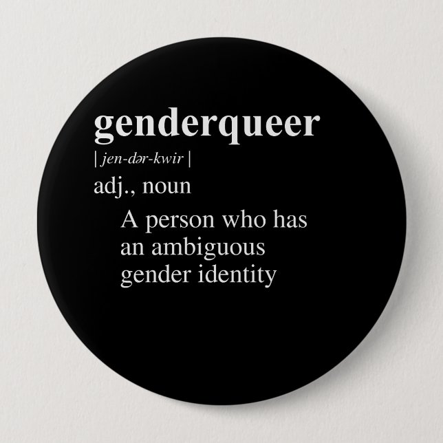 GENDER QUEER DEFINITION BUTTON (Front)