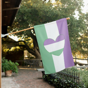 Gender Queer LGBTQ+ Pride and Support House Flag