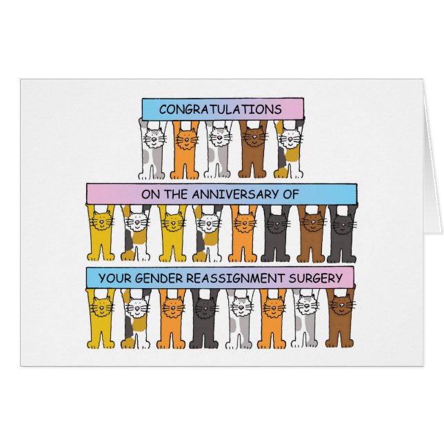 Gender Reassignment Anniversary Congratulations Cards (Front Horizontal)