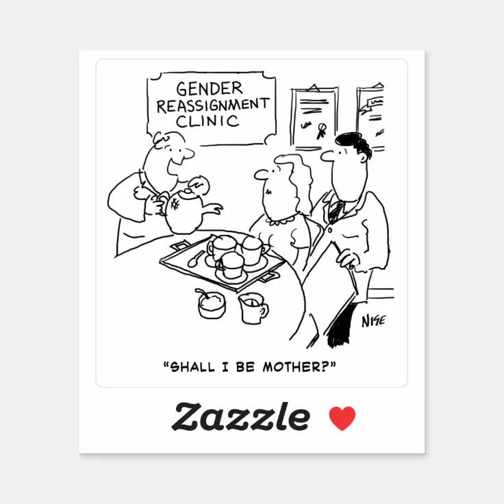 Gender Reassignment Cartoon. Sticker | Zazzle
