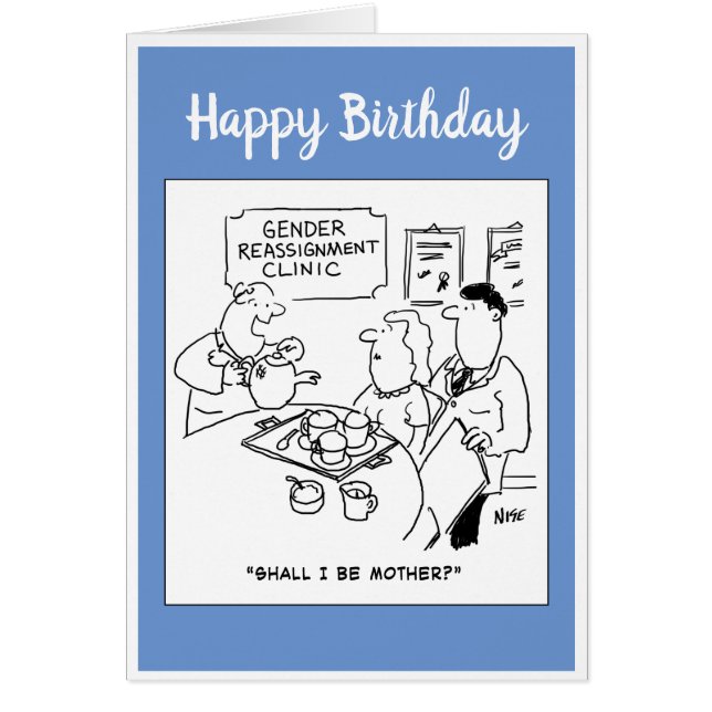 Gender Reassignment Clinic Cartoon Cards (Front)