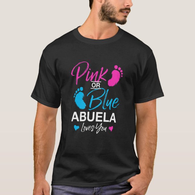 Gender Reveal Abuela Baby Shower Grandma 1 T-Shirt (Front)