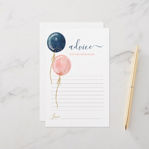 Gender Reveal Advice for Mom To Be card