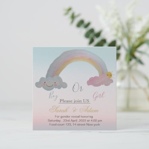 Gender Reveal and baby shower Invitation