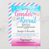 Gender Reveal and diaper shower Invitation