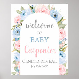 Gender Reveal Arch Welcome sign