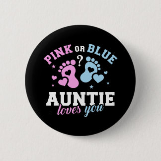 Gender reveal auntie aunt button