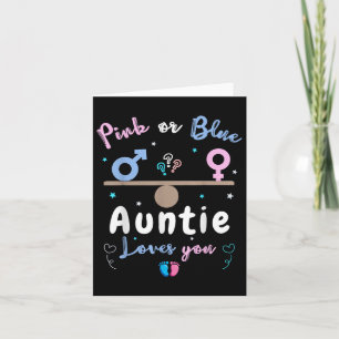 Gender Reveal Auntie Gender Reveal Party  Card