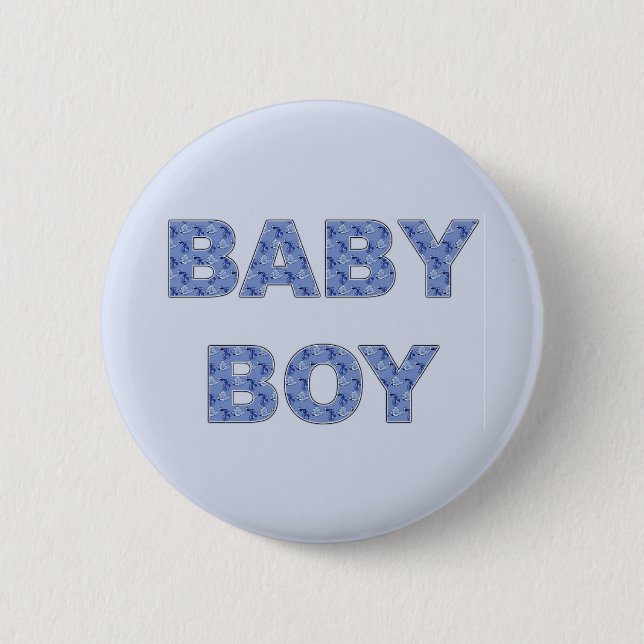 Gender Reveal Baby Boy Team Button (Front)