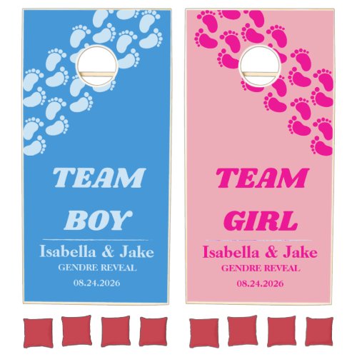 Gender Reveal Baby Footprint Cornhole Set