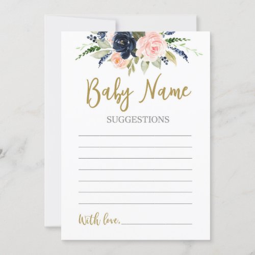 Gender Reveal Baby Name suggestion Invitation