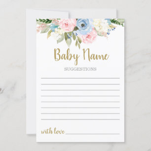 Gender Reveal Baby Name suggestions Invitation