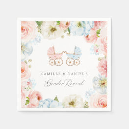 Gender Reveal Baby Shower Blue and Pink Paper Napkins