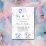 Gender reveal baby shower blue pink boy girl  invitation