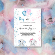 Gender Reveal Baby Shower Blue Pink Boy Girl  Invitation at Zazzle