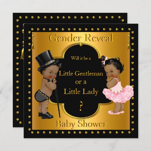 Gender Reveal Baby Shower Boy or Girl Ethnic Invitation