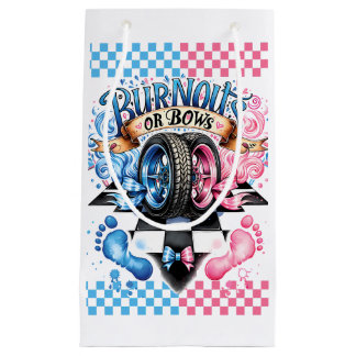 Gender Reveal Baby Shower Burnouts Bows Gift Bag