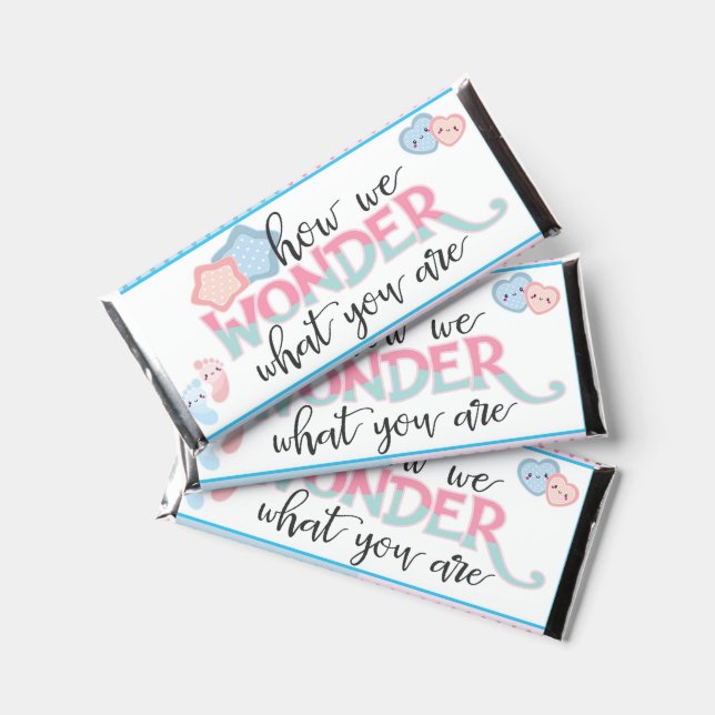 Gender Reveal Baby Shower Candy Bar Wrapper Favors (Front)