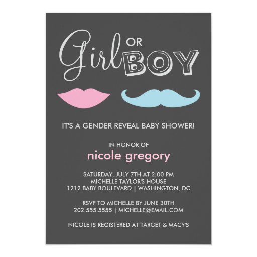 Gender Reveal Baby Shower Card | Zazzle