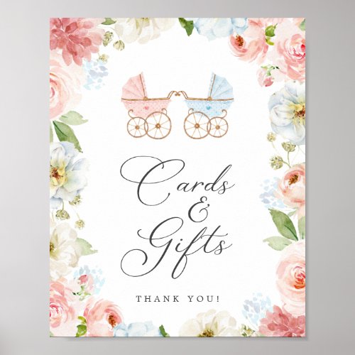 Gender Reveal Baby Shower Cards and Gifts Sign