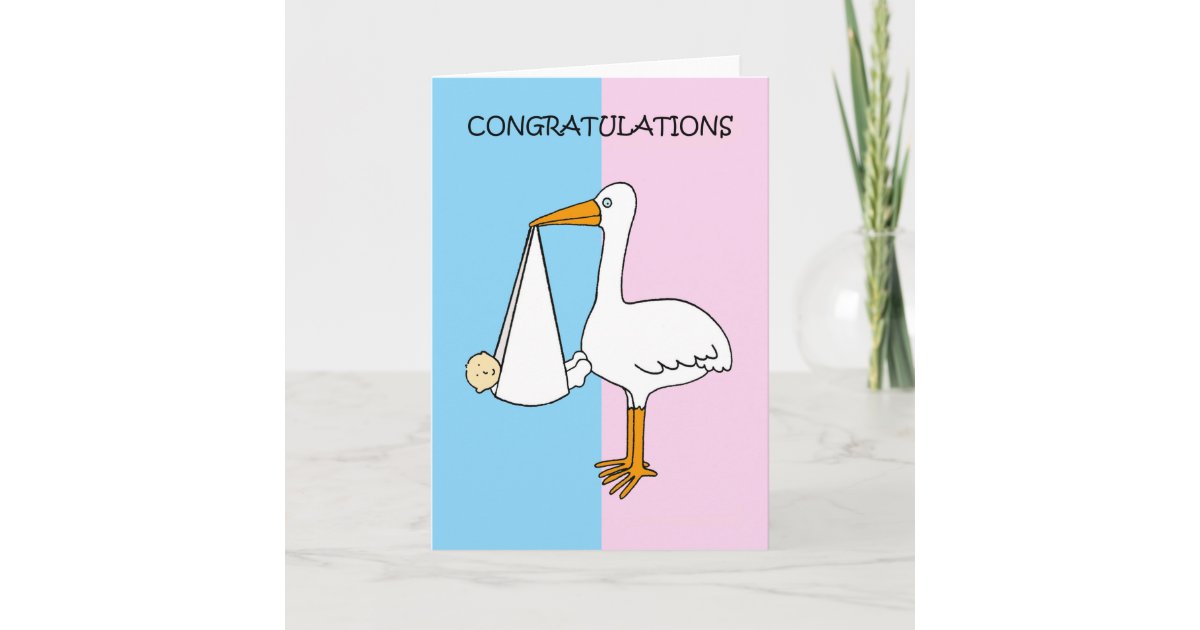Gender Reveal Baby Shower Congratulations. Card | Zazzle.com