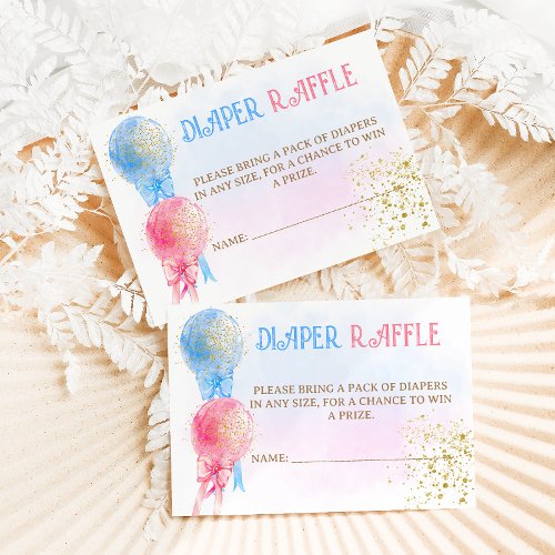 Gender Reveal Baby Shower Diaper Raffle Enclosure Card